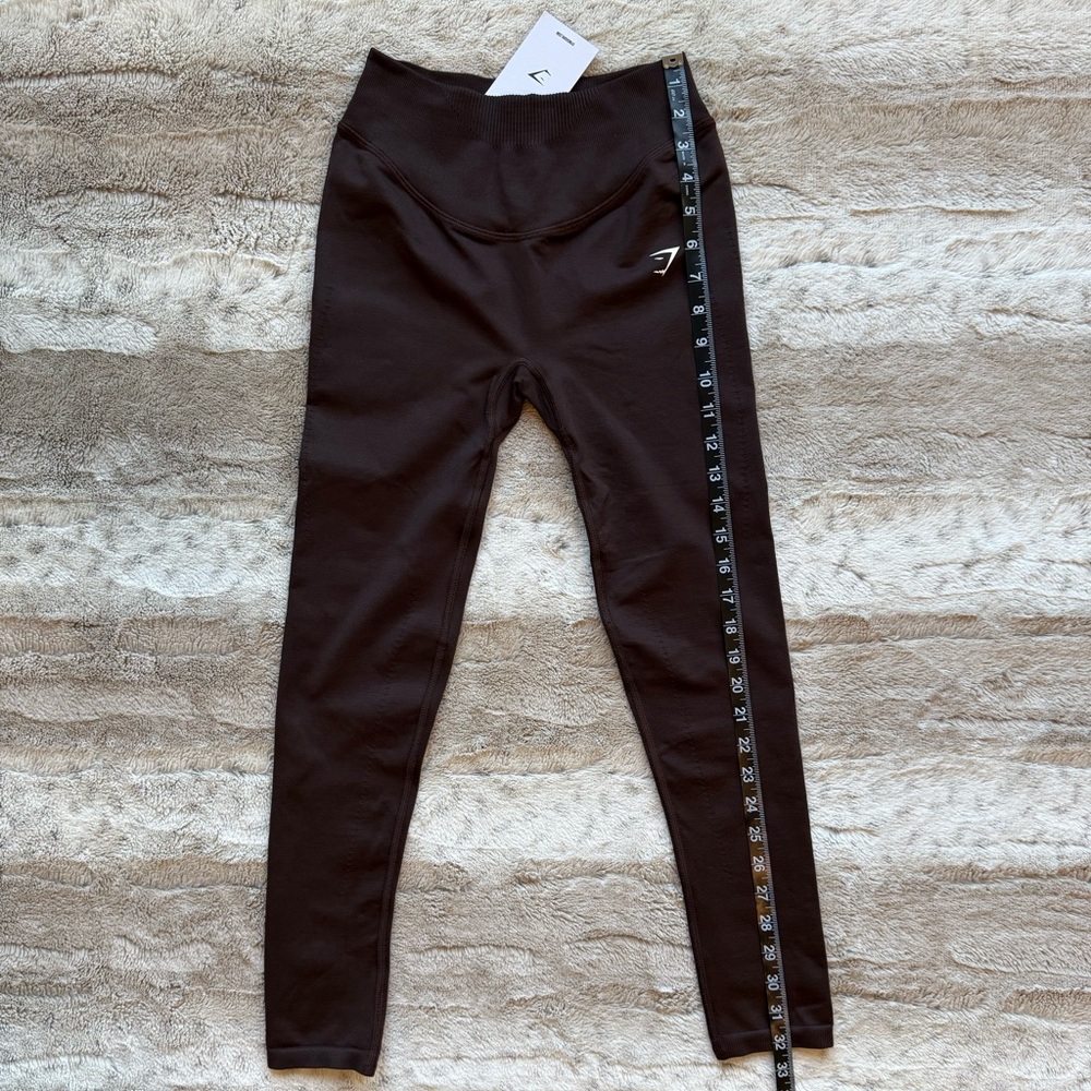 NWT GYMSHARK Sweat Seamless Leggings in Shadow Brown Size XS - Picture 10 of 16